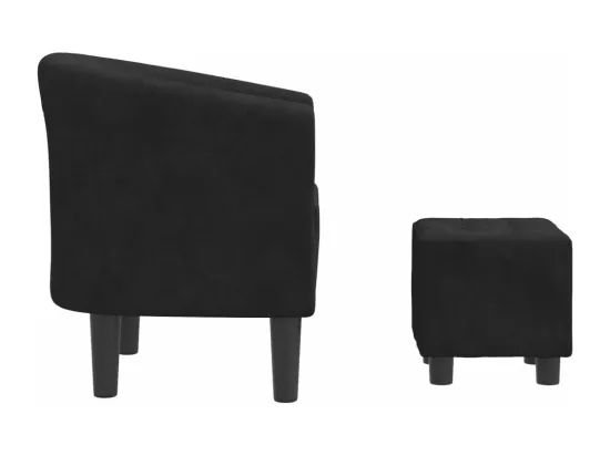 Chaise cabriolet avec repose-pied noir velours