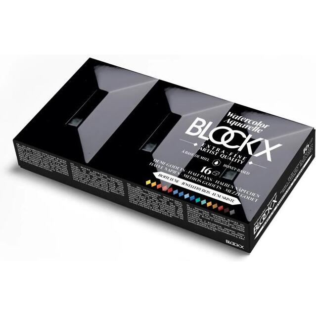 Aquarelle Boite Bijou 16 demi-godets