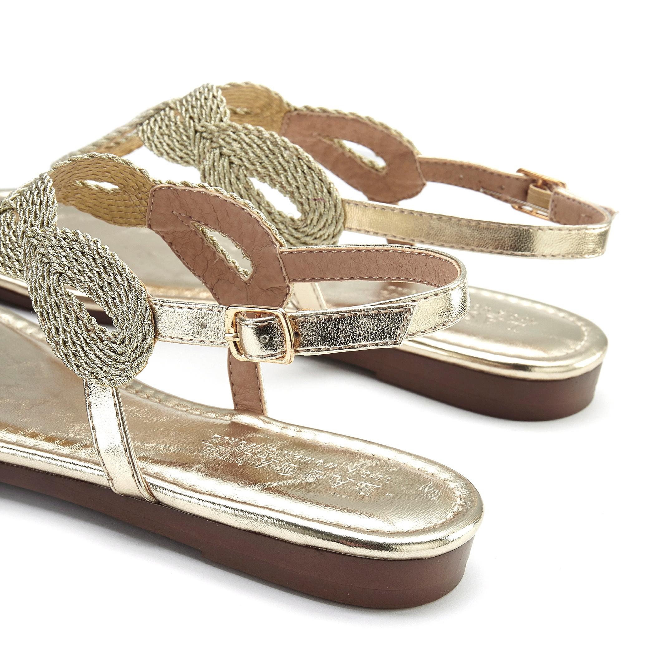 LASCANA Zehentrenner  Sandale, Pantolette im Metallic-Look VEGAN