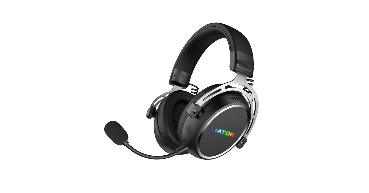 HatorHypergang 3 Wireless over-ear gaming headset  (Zwart, RGB, 2.4GHz / Bluetooth / USB)