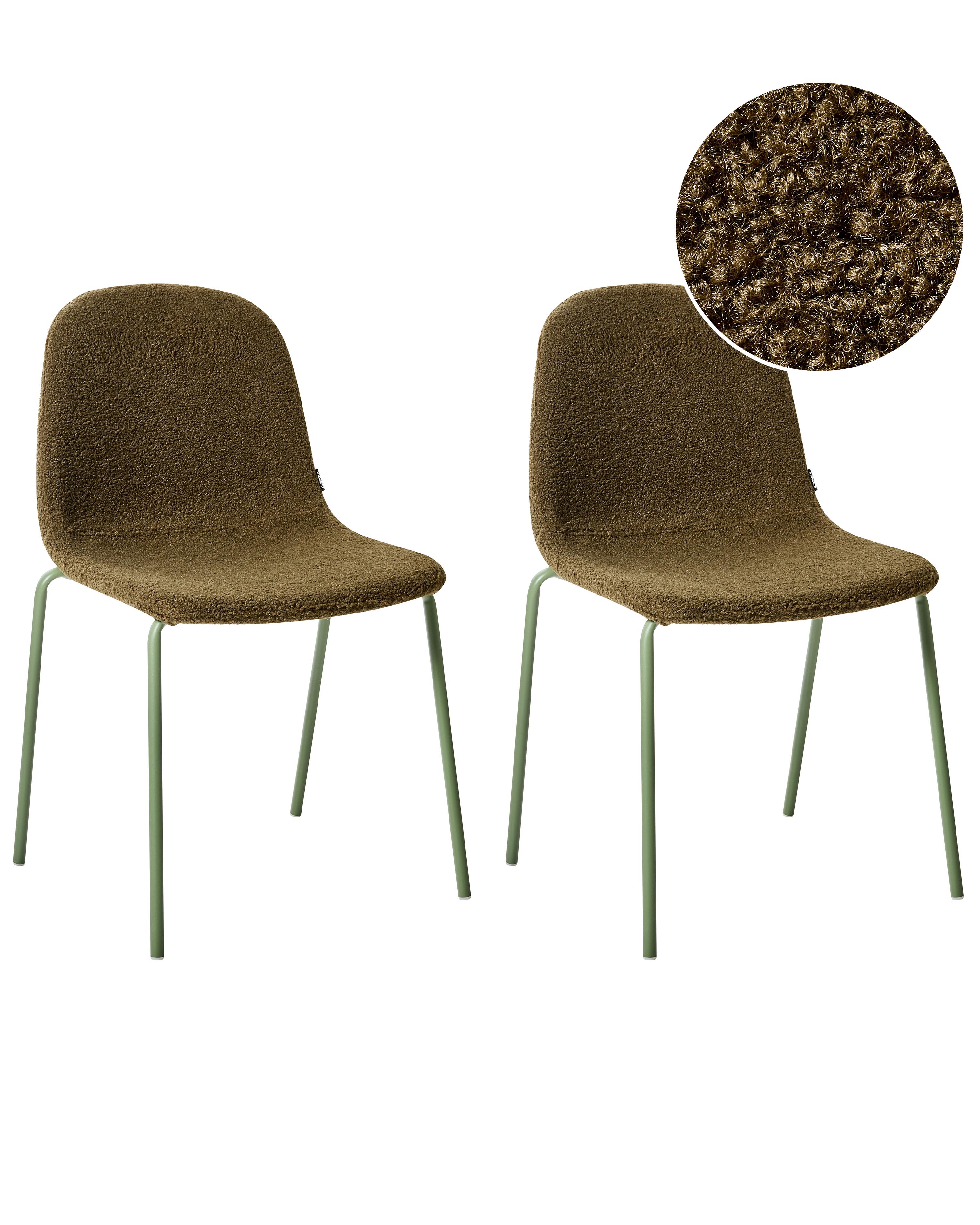 Set van 2 vergaderstoelen LOMA Bouclé Groen