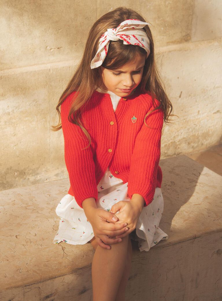 Gilet côtelé rouge