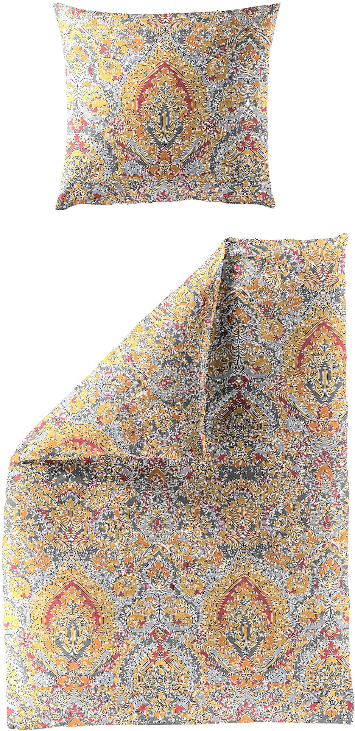 BIERBAUM Bettwäsche »Lotte« 2 Stk. tlg. Mako-Satin, 100 % Baumwolle, mit Ornamenten, pflegeleicht