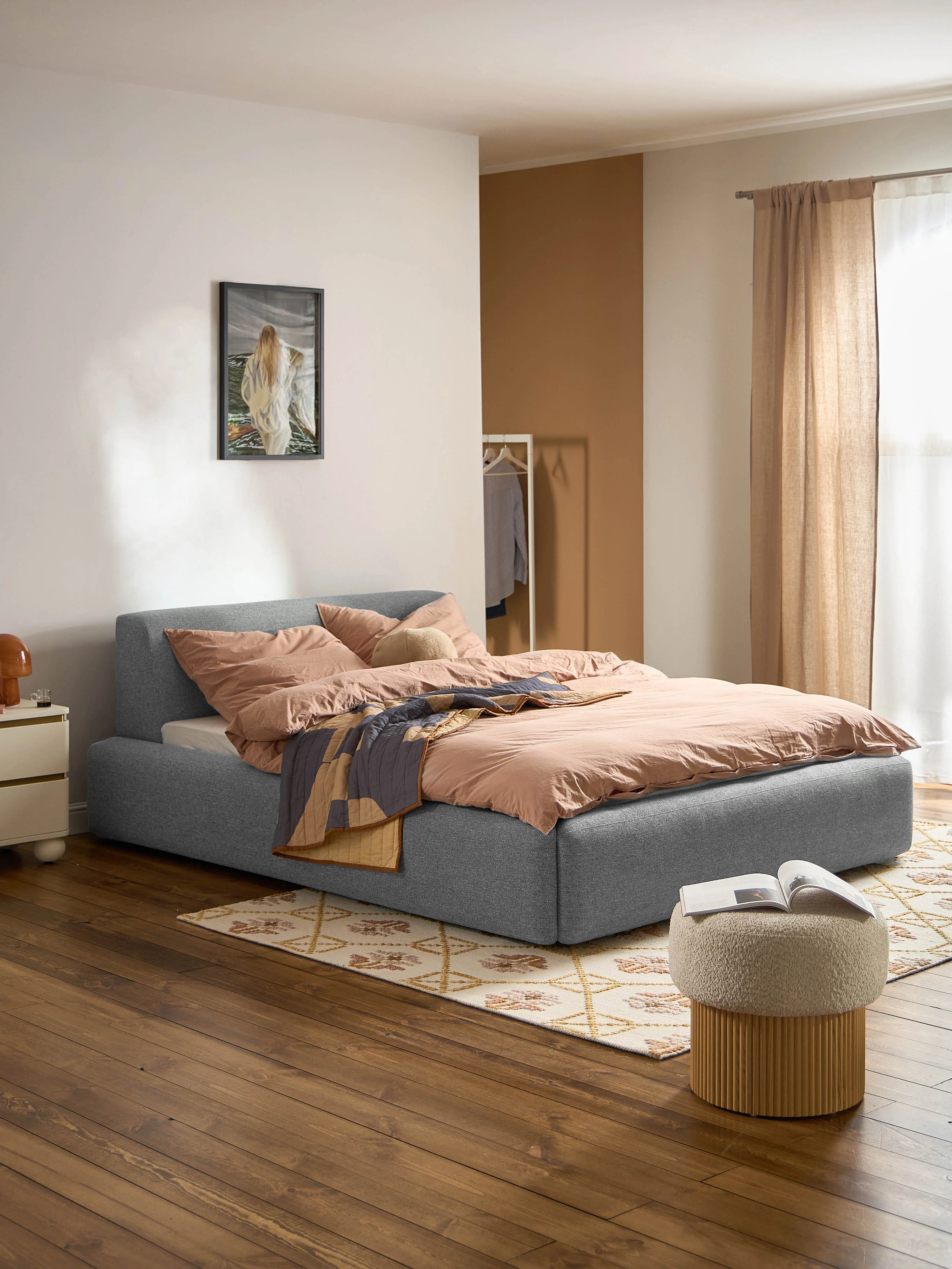 Gestoffeerd bed Melva met opbergruimte