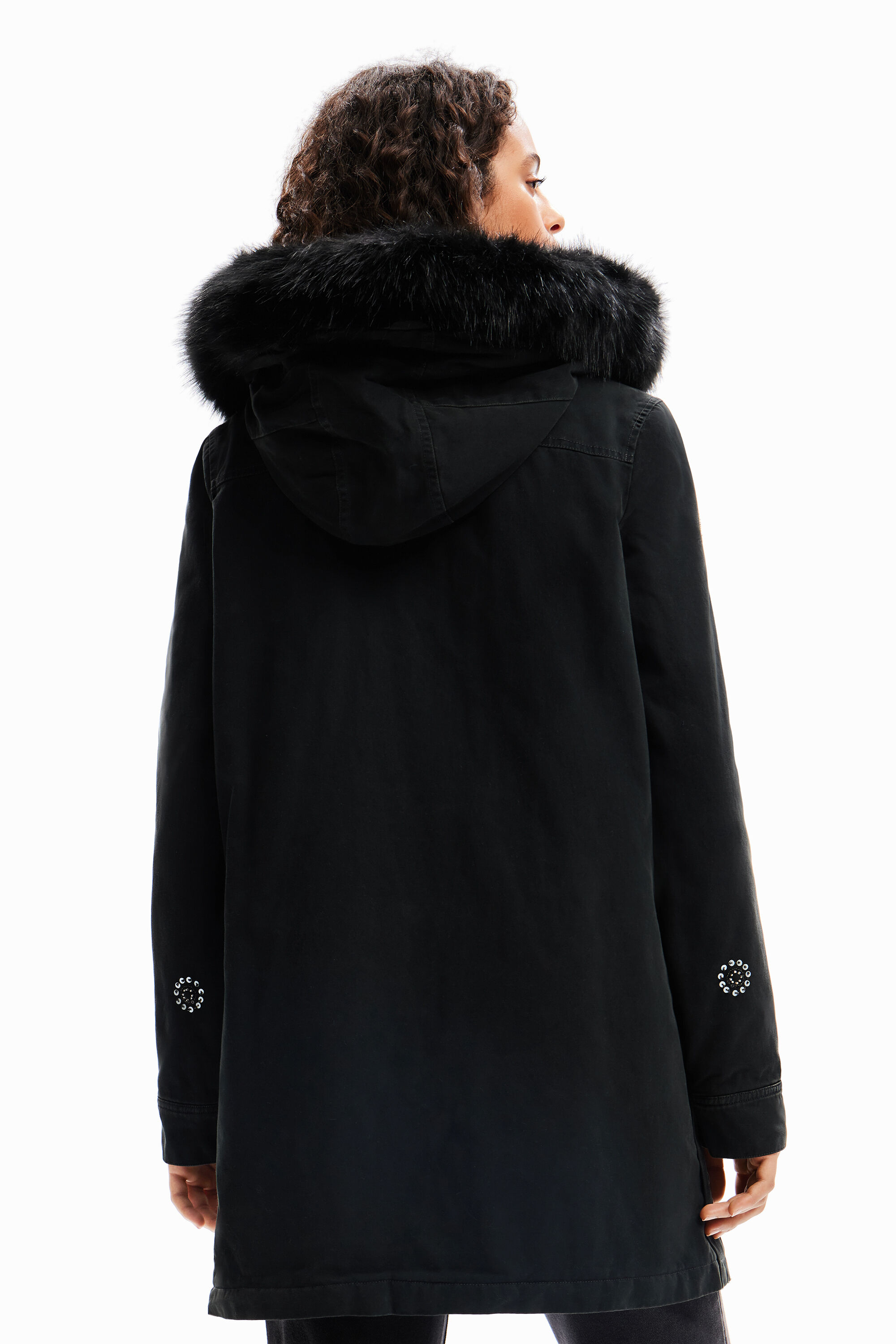 Parka capuche broderies
