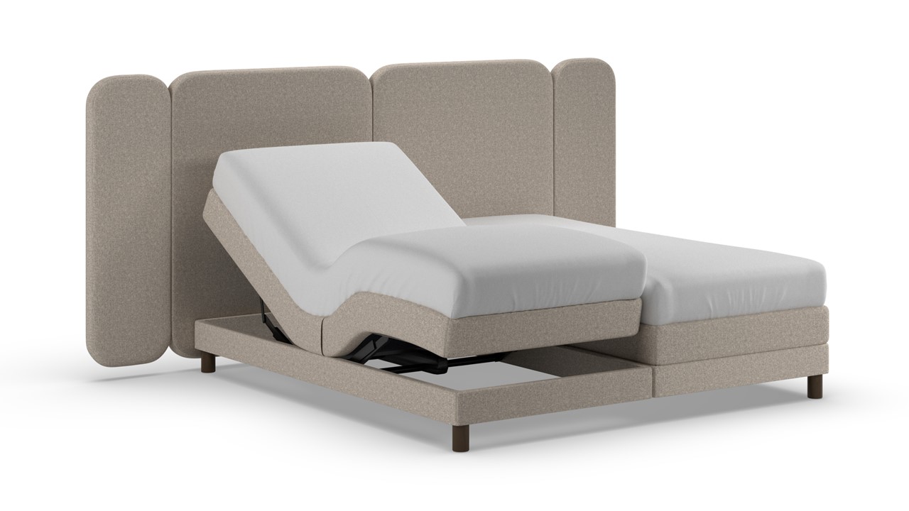 Elektrische boxspring Ridge met Kårlsson Excellence matras - Warm wool grey