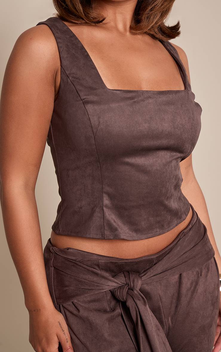 Chocolat Top Corset En Synthétique Shape