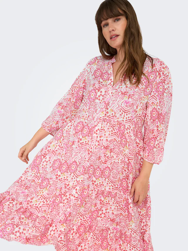 ONLY CARMAKOMA Tunikakleid »CARMILANA 3/4 DRESS WVN NOOS« Sommerkleid