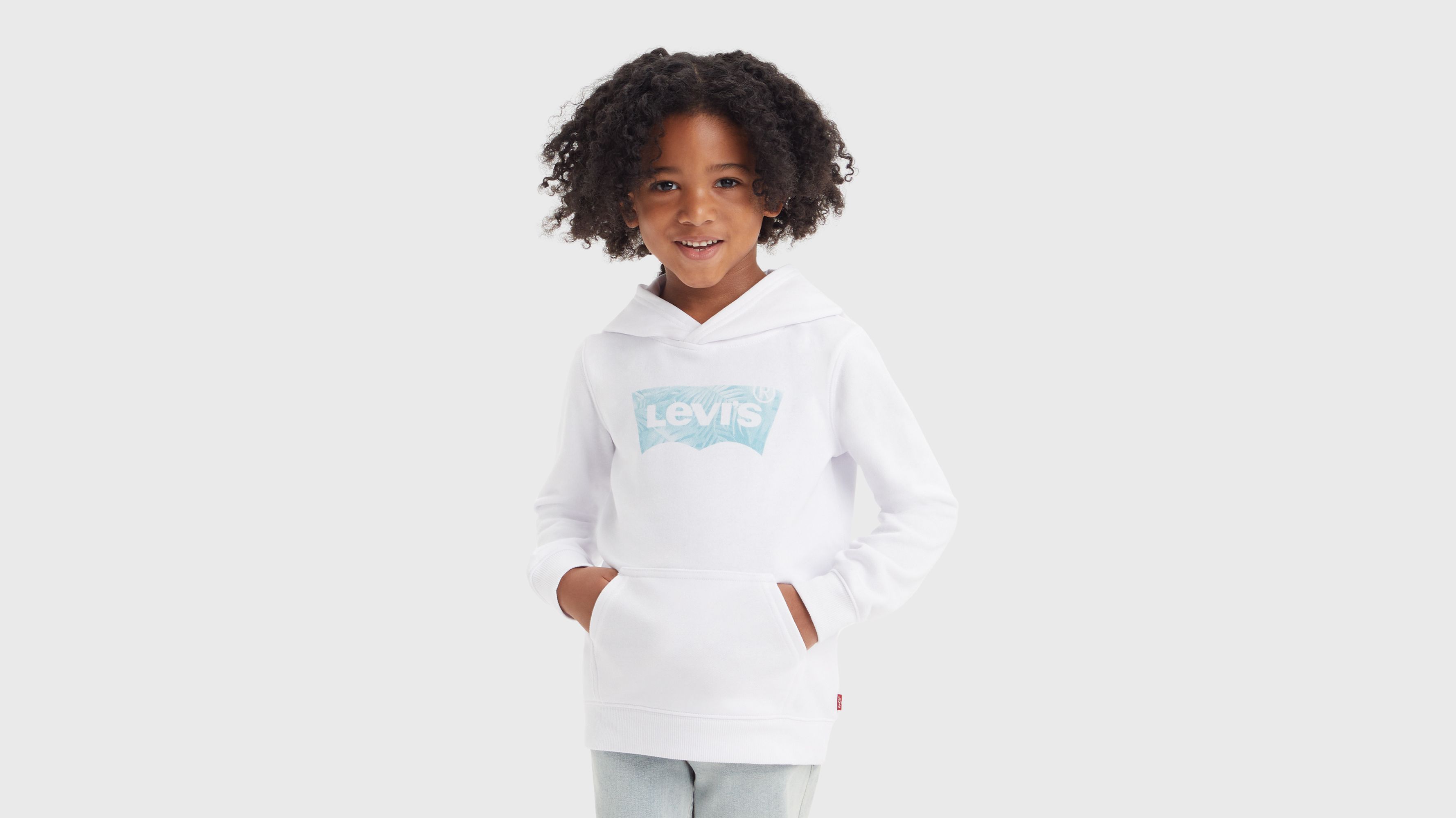 Enfant sweat à capuche Palm Batwing - Bright White - Blanc