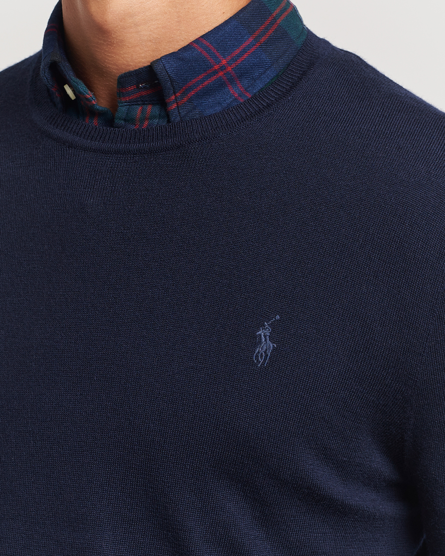 Polo Ralph Lauren Merino Crew Neck Pullover Hunter Navy