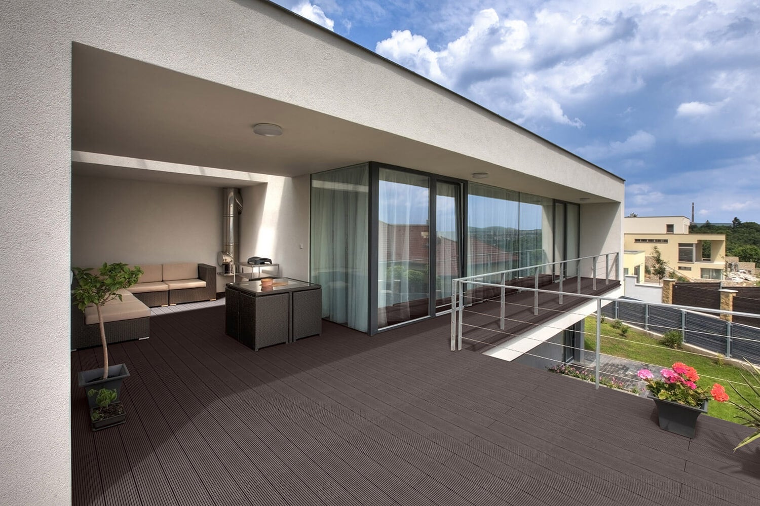 Home Deluxe - WPC vlonderplanken SAMANA - Donkerbruin, 24m² - Incl. onderbouw en complete toebehoren | Terrasvloeren, zwembadranden, balkonvloeren