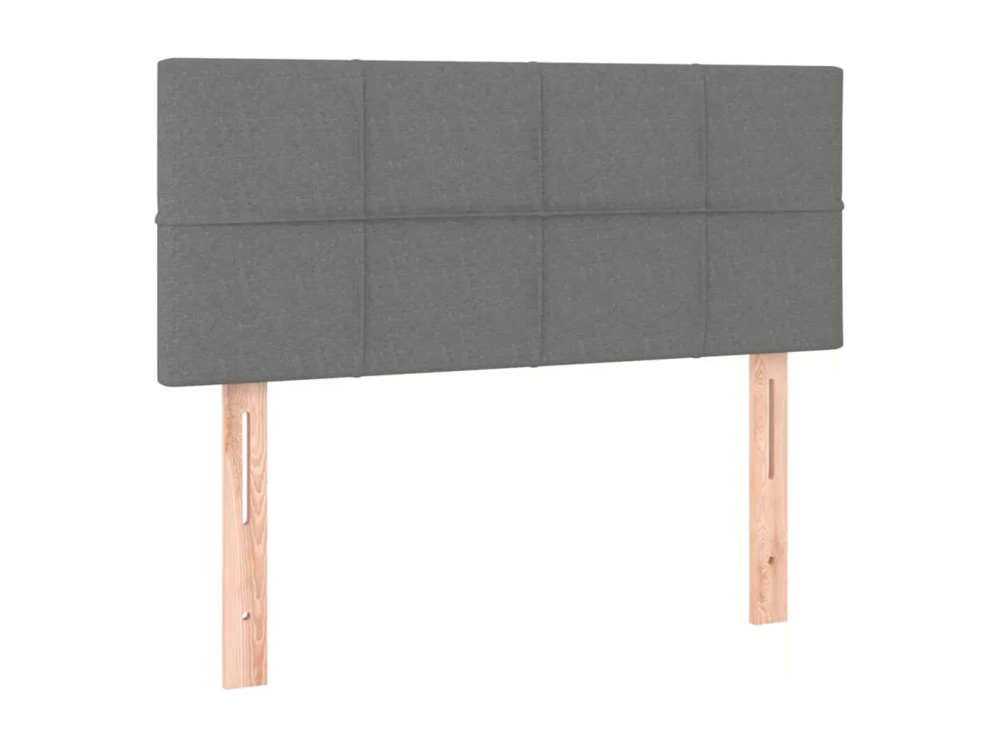 Sommier tapissier avec matelas et LED Gris foncé 90x190cm Tissu