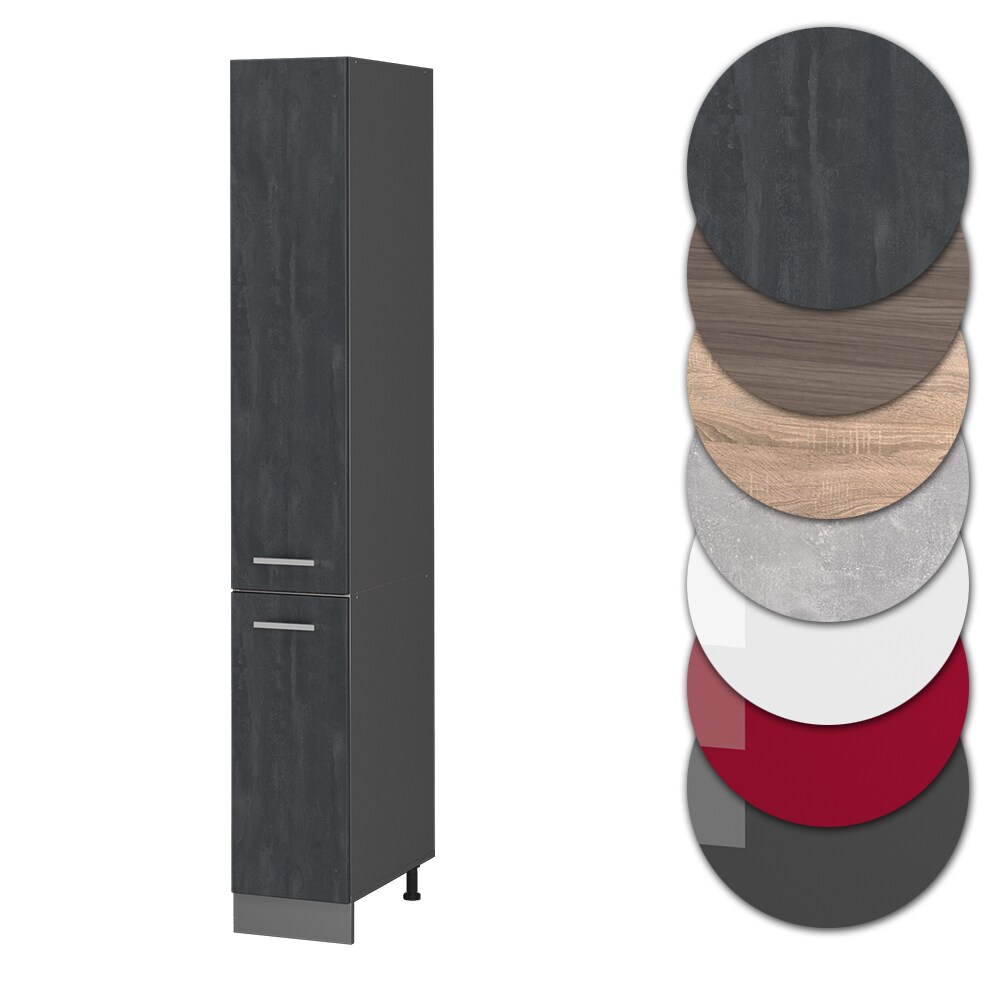 Vicco Apothekerhochschrank R-Line Schwarz Beton Anthrazit 30 cm