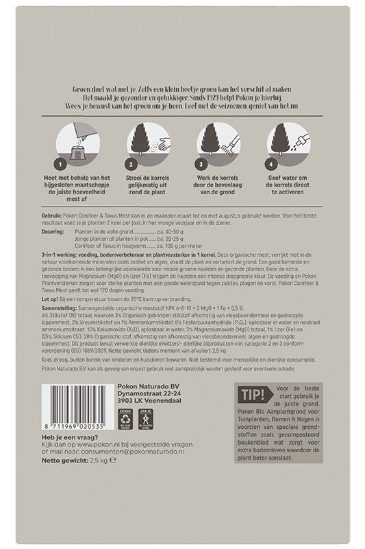 Pokon Conifeer & Taxusvoeding - Siertuinmeststof - 2.5 Kilogram