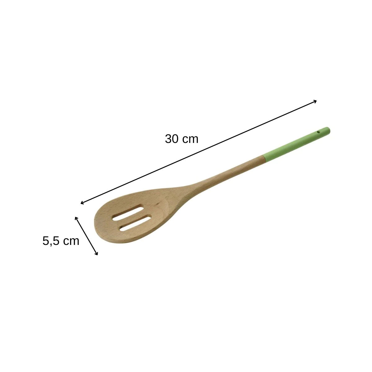 Cuillère de cuisine en bois ajourée 30 x 5,5 cm Green Tasty
