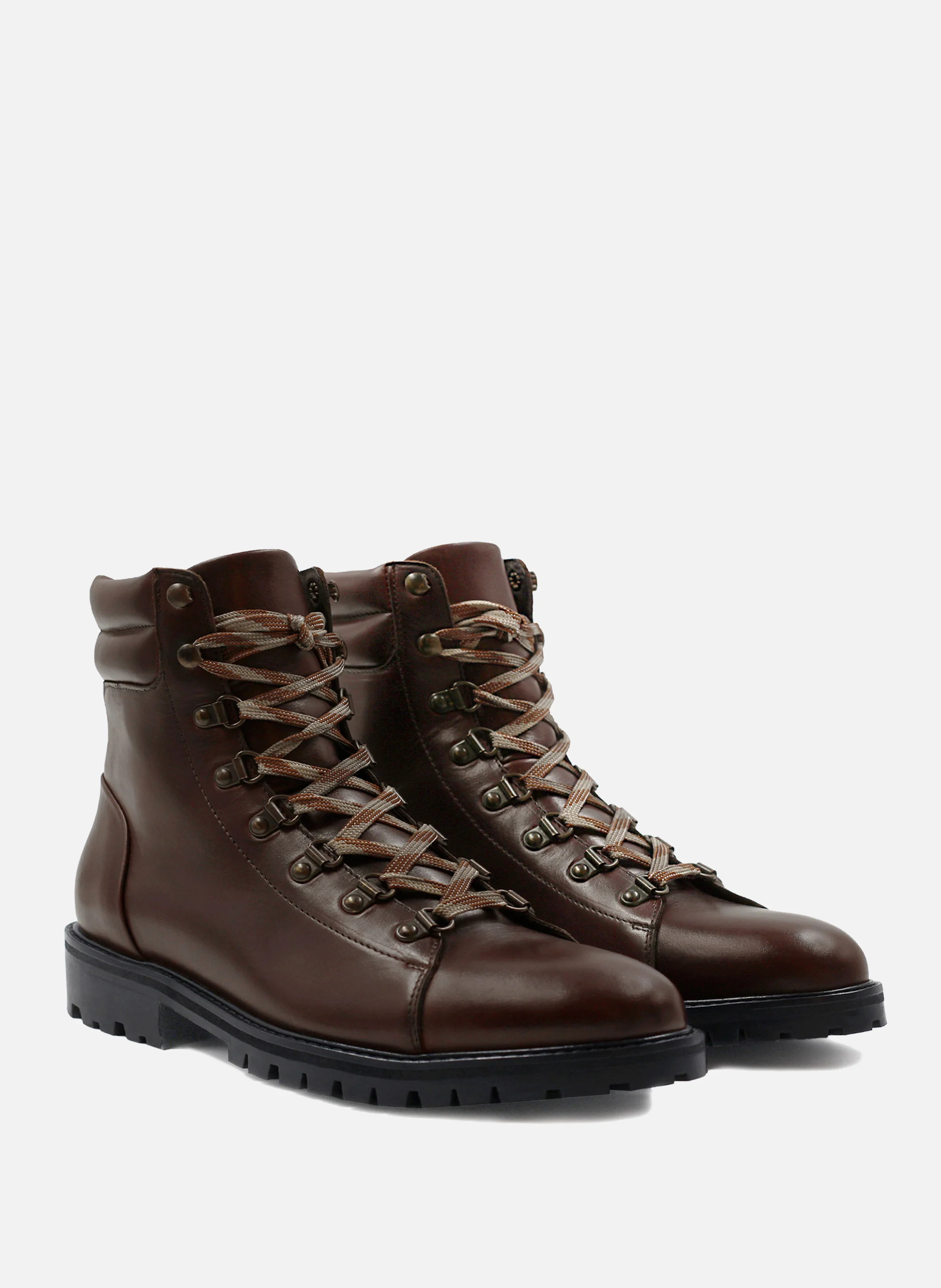 Boots montagne cuir lisse | Marron