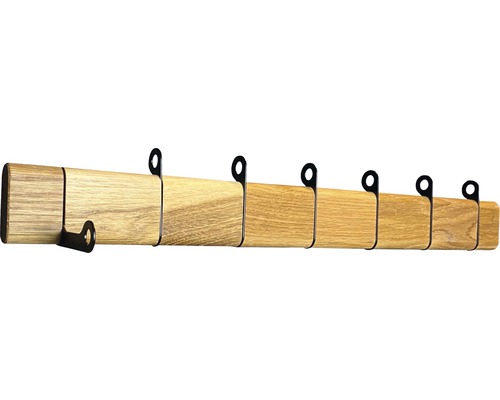 Opvouwbare kapstok met 7 haken, hout en metaal, zwart, 630x89x32 tot 98mm