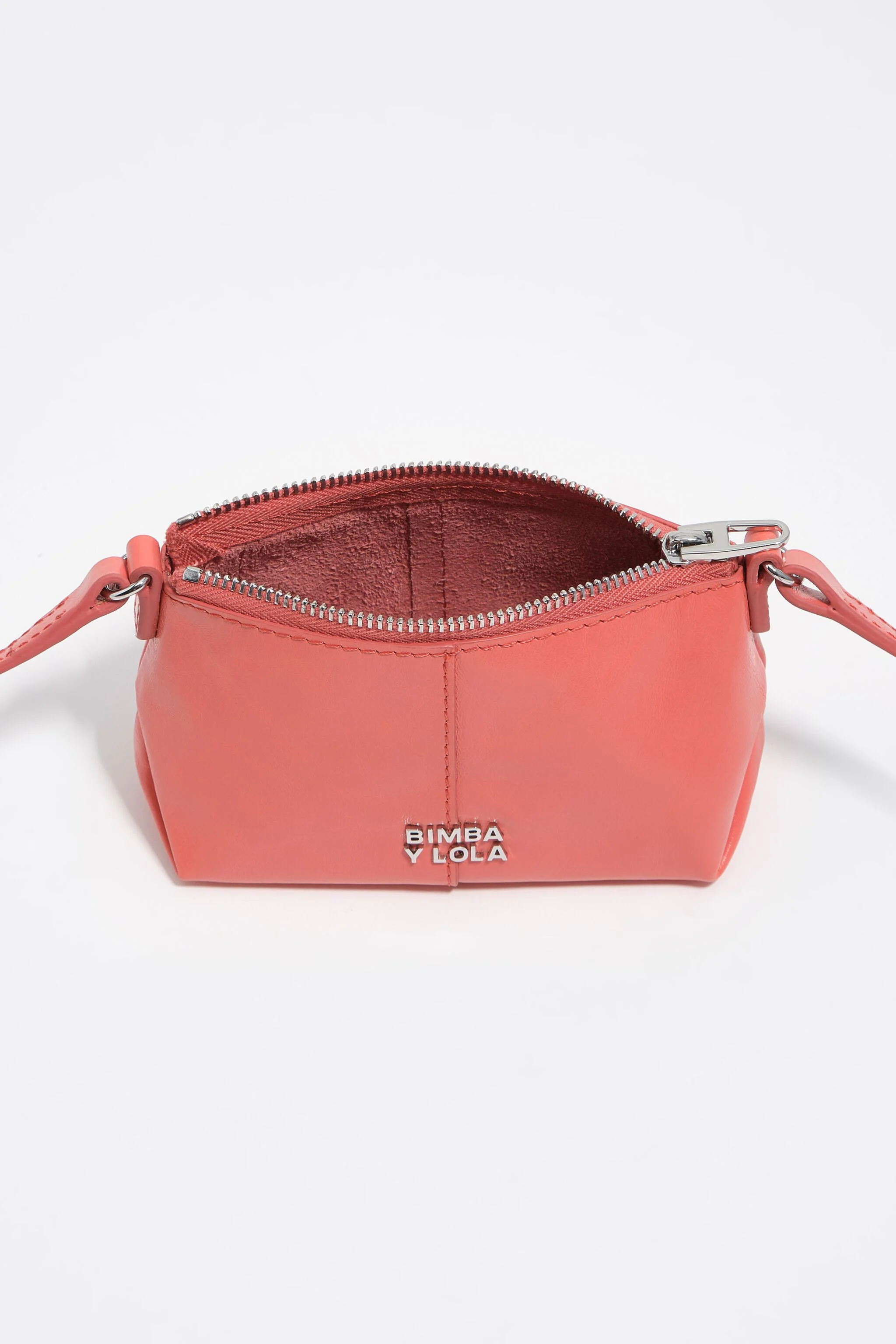 Bolsa transversal de microcouro coral