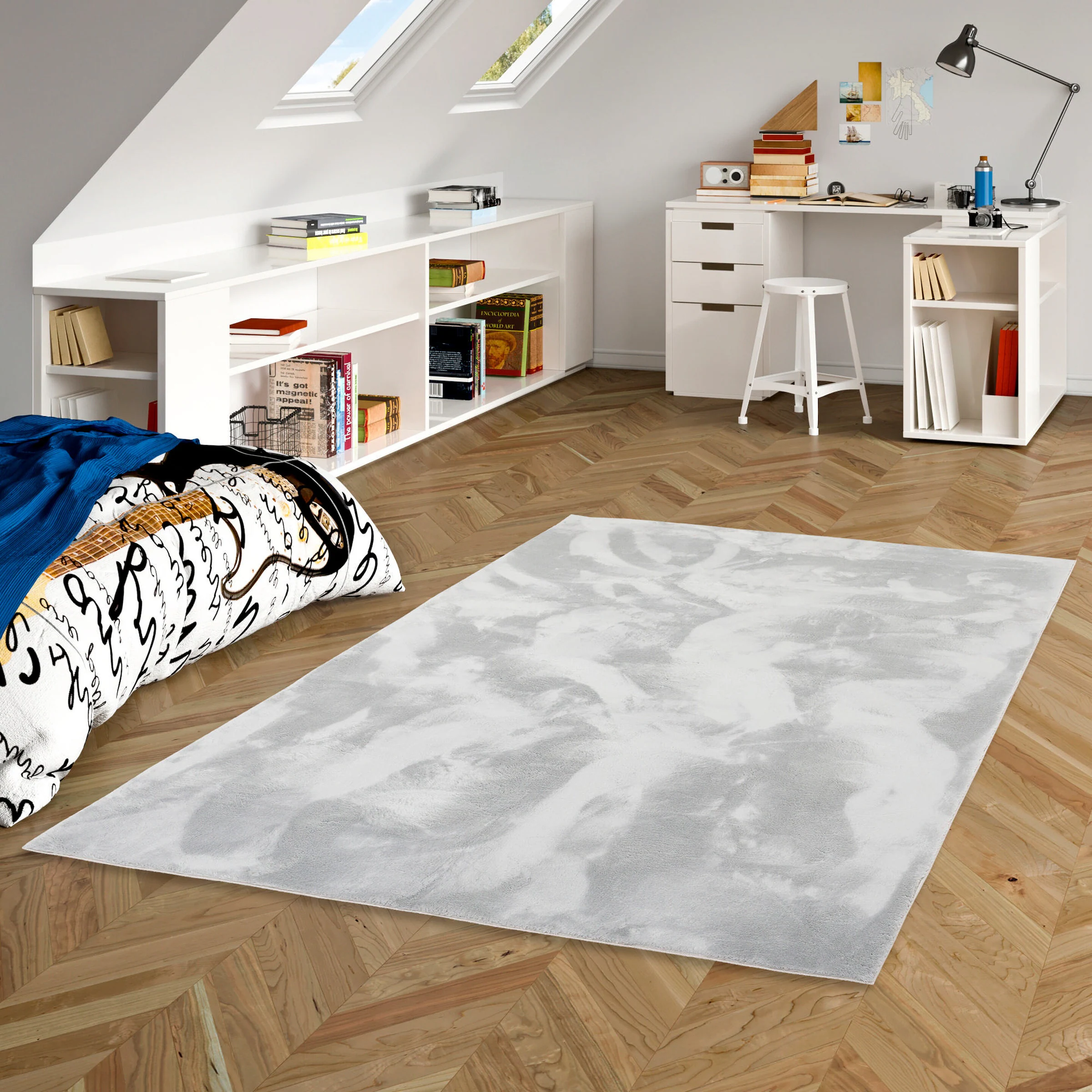 Pergamon Kinder Super Soft Fellteppich Pearl Kids Grau