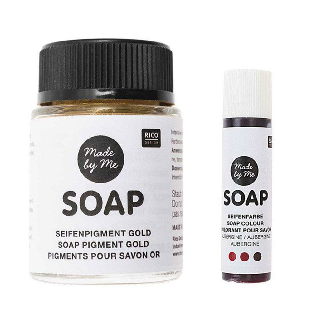 Pigment doré pour savon 20 ml + colorant aubergine