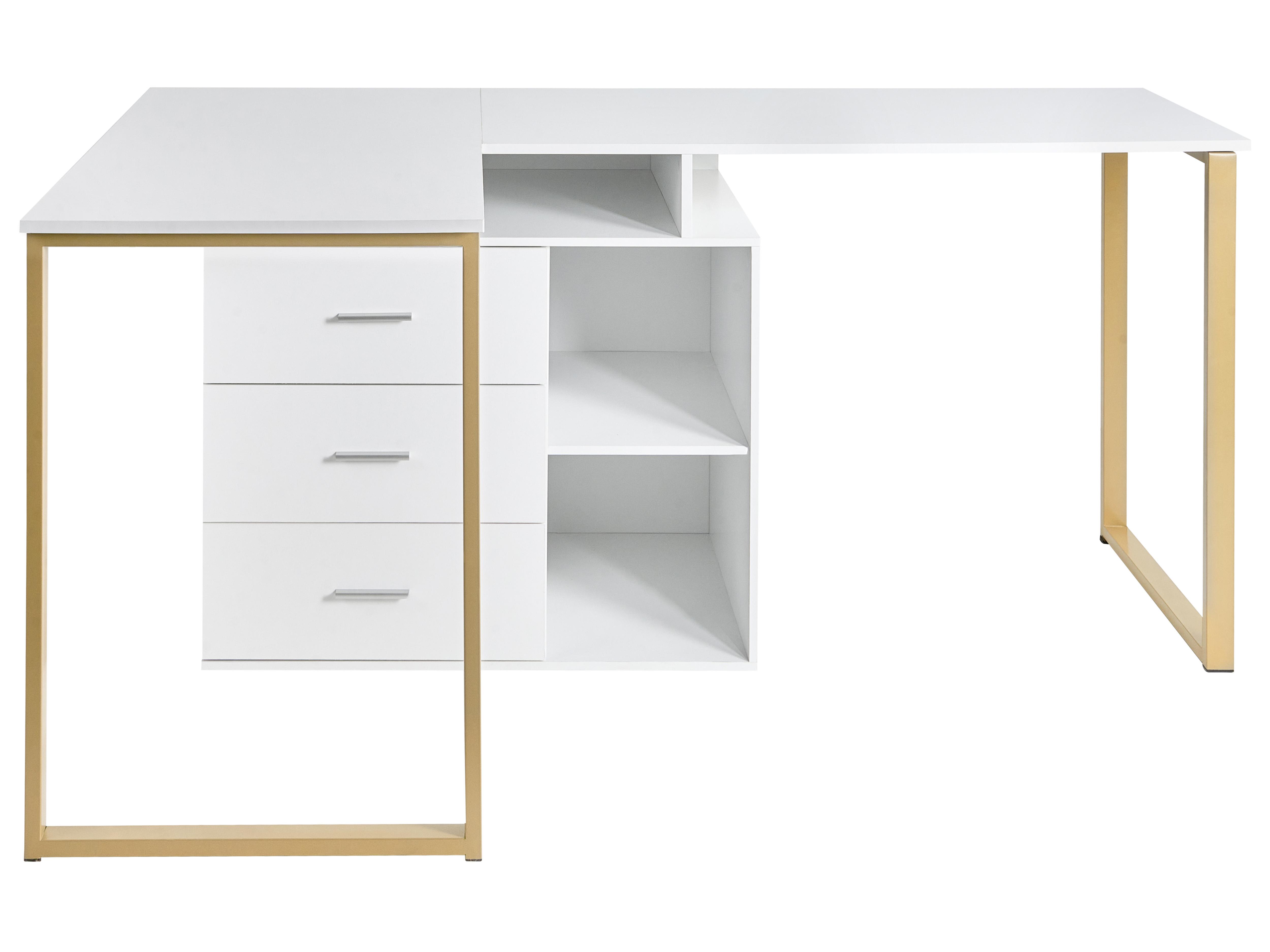 Verstelbaar bureau ASHMORE Wit 165/220 cm 55 cm