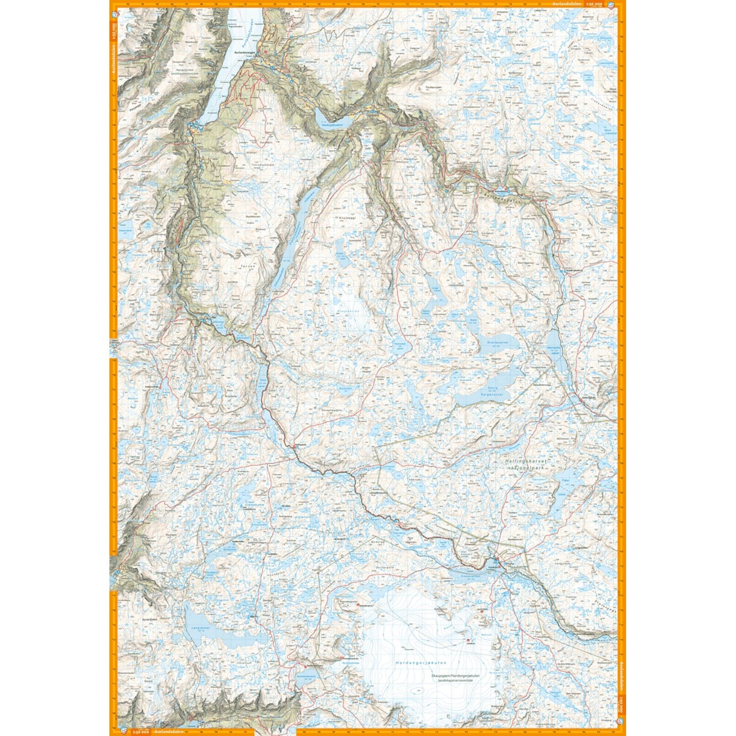 Calazo Finse Hallingskarvet Aurlandsdalen 1:50K