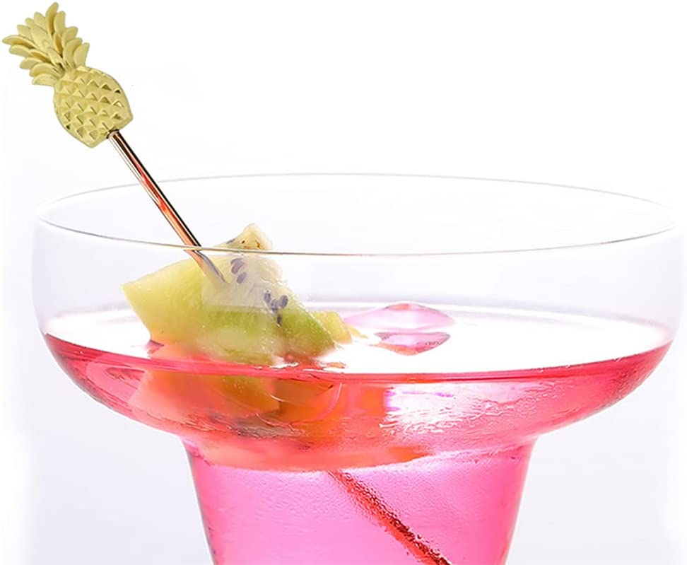 (5er Set) 11.5cm Metall Cocktail Sticks Fingerfood Party Spiesse Deko Frucht Zahnstocher - Ananas