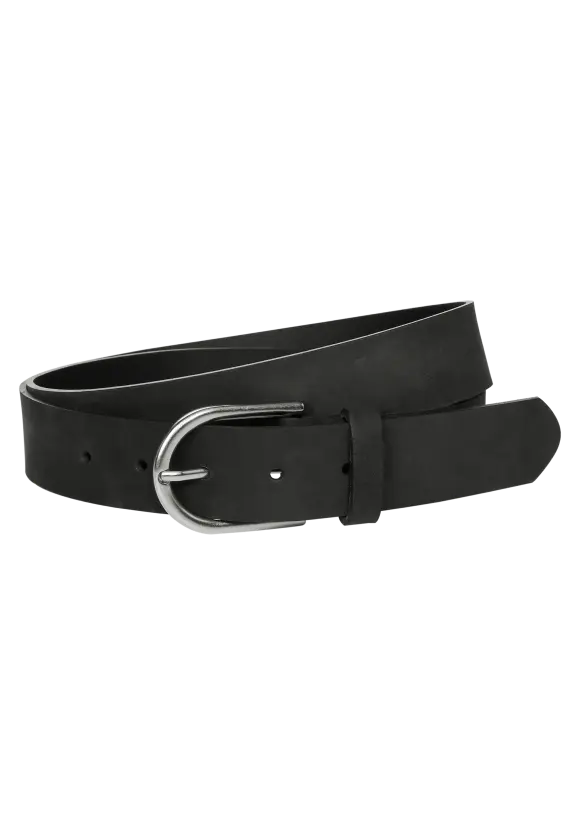 Velours Leder Gürtel - Black