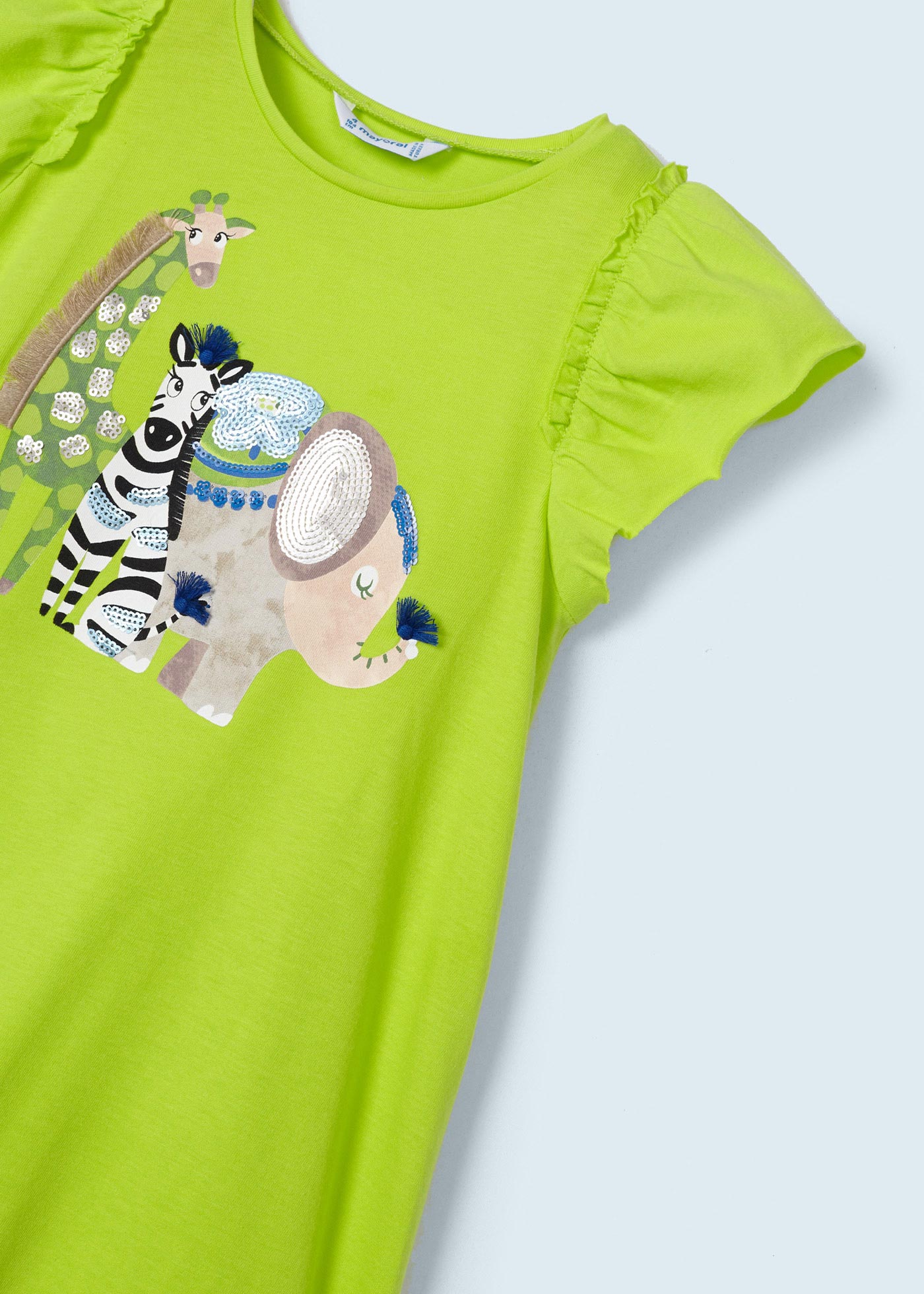 Vestido com apliques e bolsa de algodão para menina