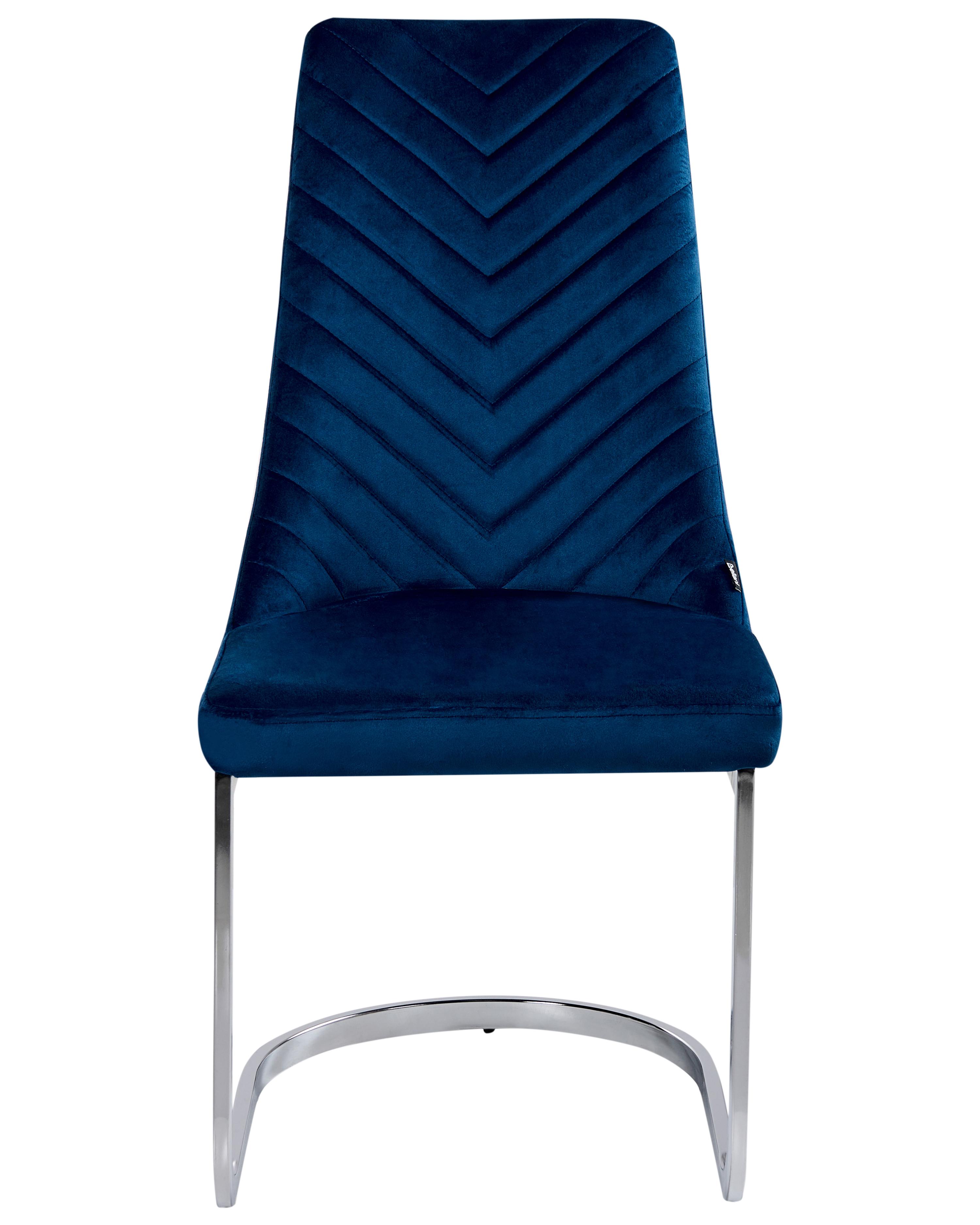 Set van 2 eetkamerstoelen ALTOONA Fluweel Marineblauw