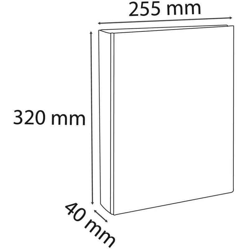 Classeur rembordé polypropylène 4 anneaux ronds de 25mm sur 3eme de couverture
