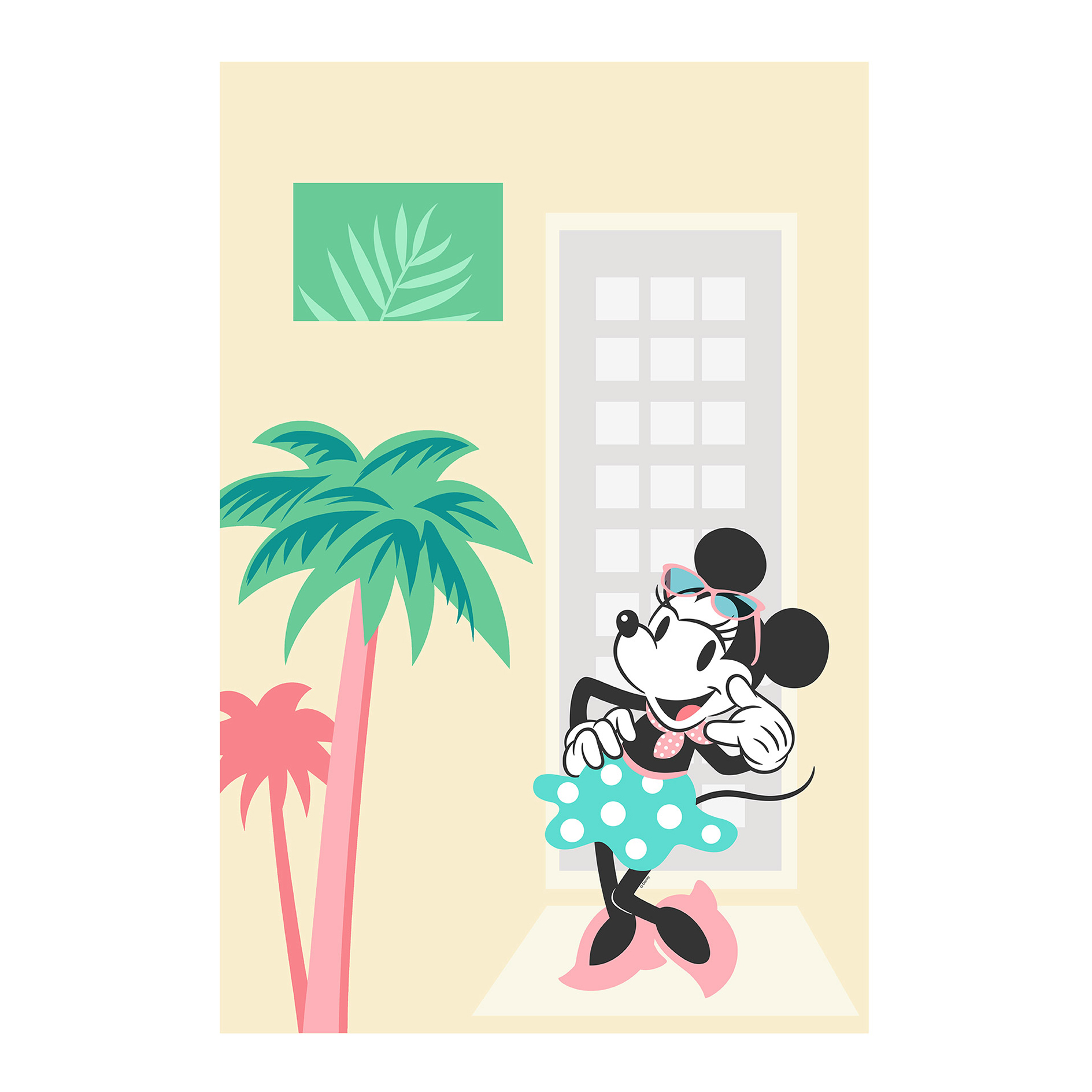 Wandbild MINNIE MOUSE PALMS - bunt - 50x70 cm