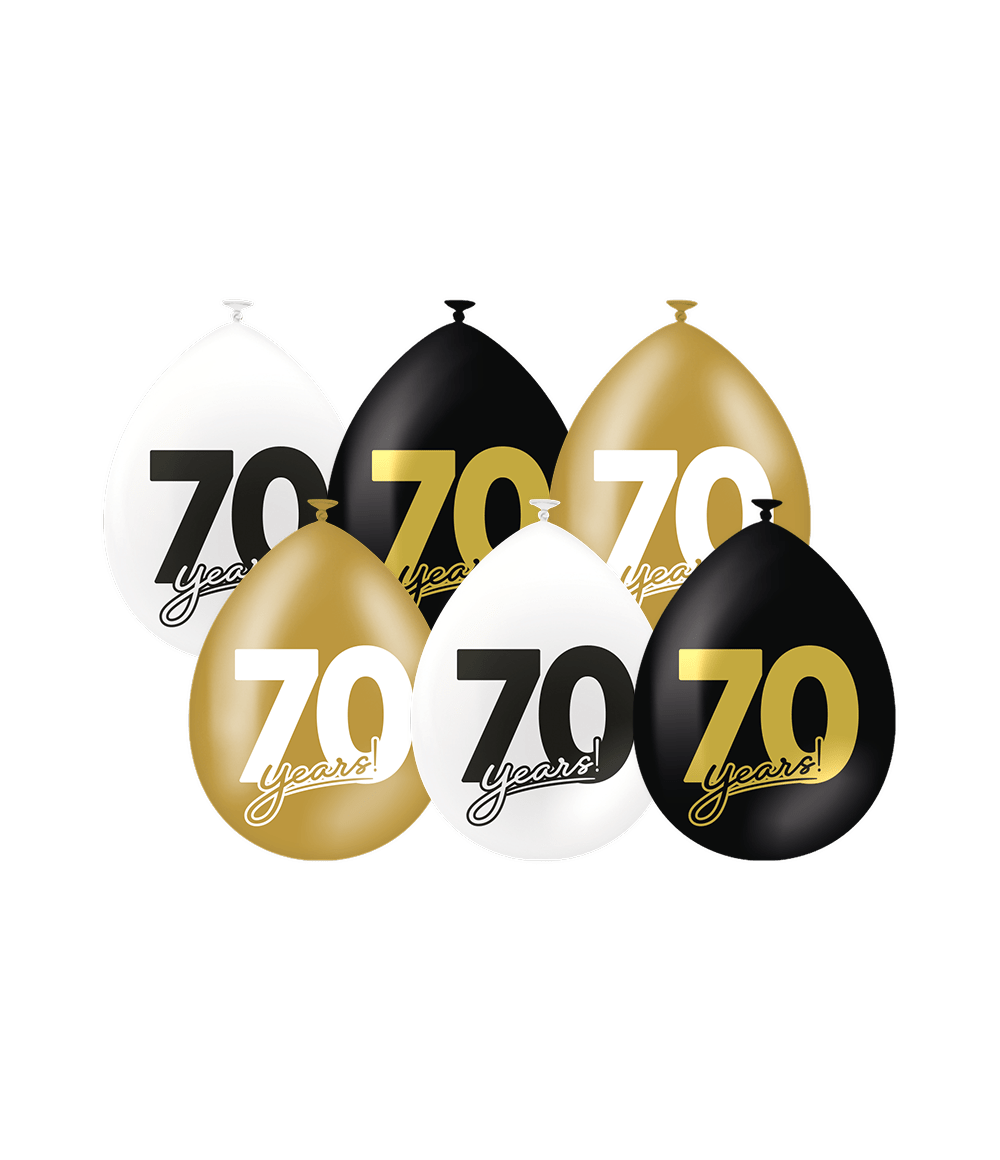 70 Jaar Ballonnen 30cm 6st