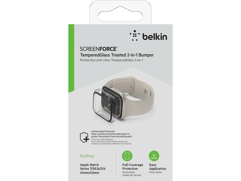 Belkin Displayschutz TemperedCurve 2-in1 Apple Watch 7 Tran Displayschutz für die Apple Watch Series 7/SE/6/5/4 (40/41 mm)