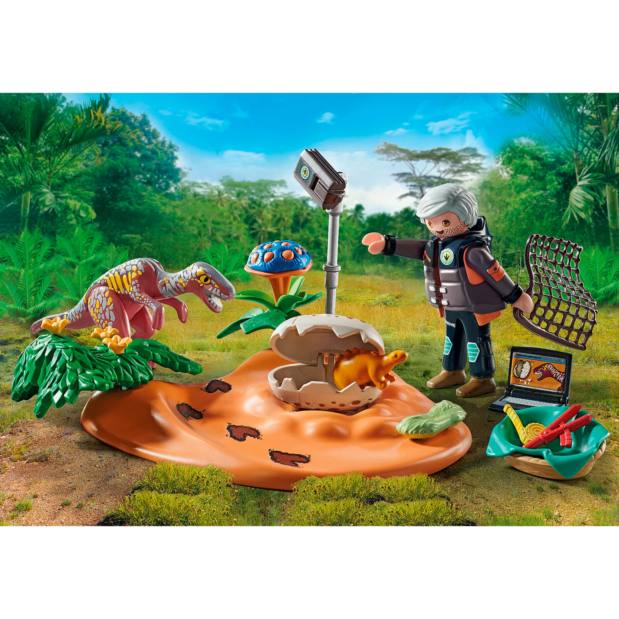 PLAYMOBIL Konstruktionsspielzeug Dinos Stegosaurusnest mit Eierdieb