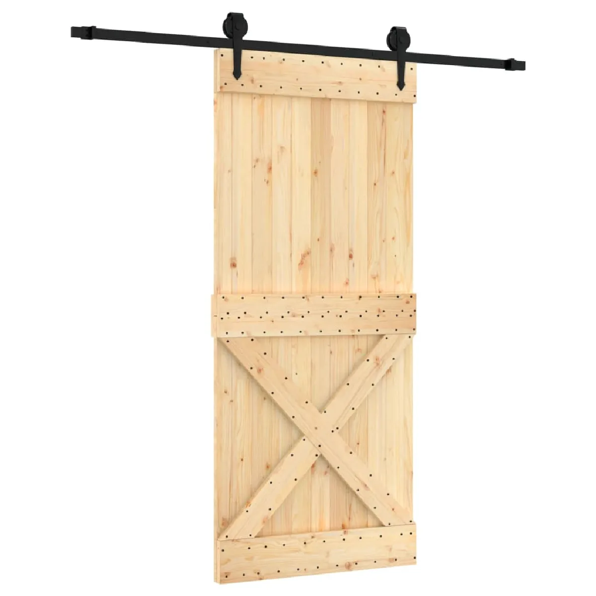 vidaXL Porte coulissante en pin massif - 90x210 cm