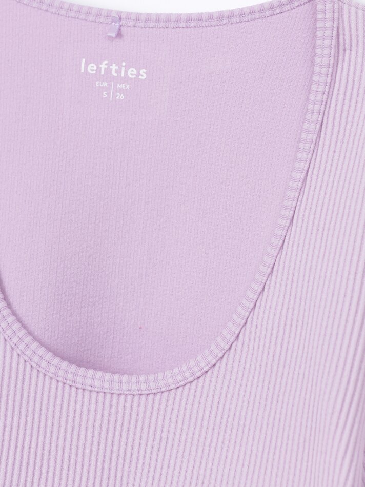 Camiseta cropped sem costura - Malva claro