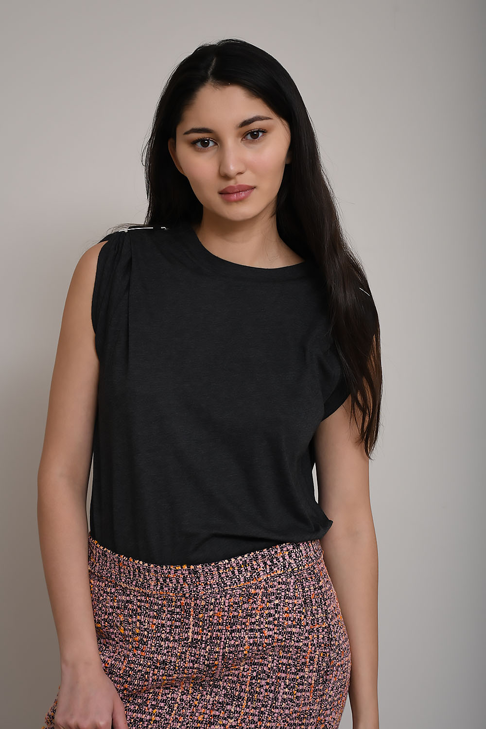 Zelna drapped cotton t-shirt