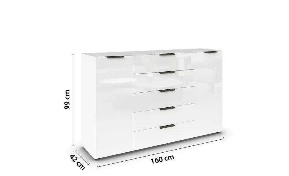 Sideboard Graphit 160 cm Weiß