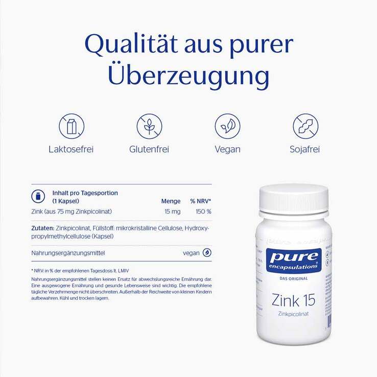 Pure Encapsulations Zink 15 Zinkpicolinat Kapseln, 180 St