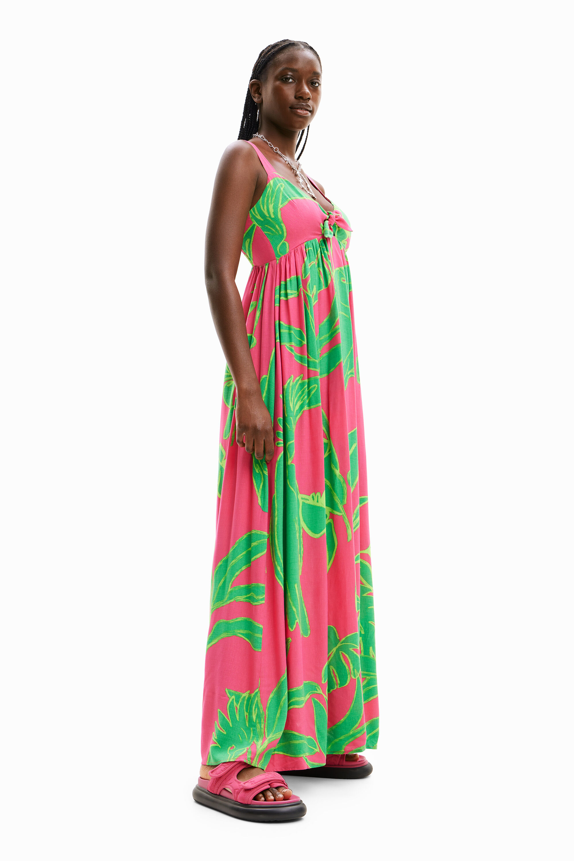 Robe longue encolure cache-cœur
