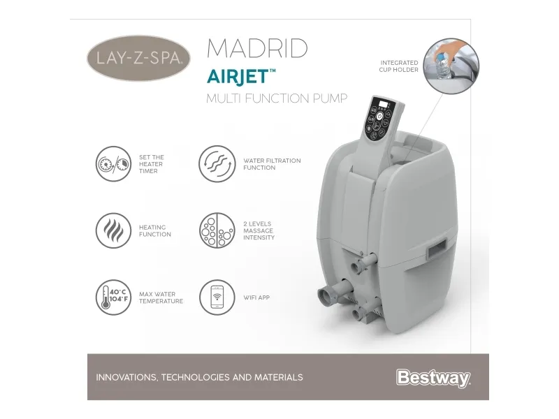 Lay-Z-Spa® Madrid AirJet - 1.80m x 66cm
