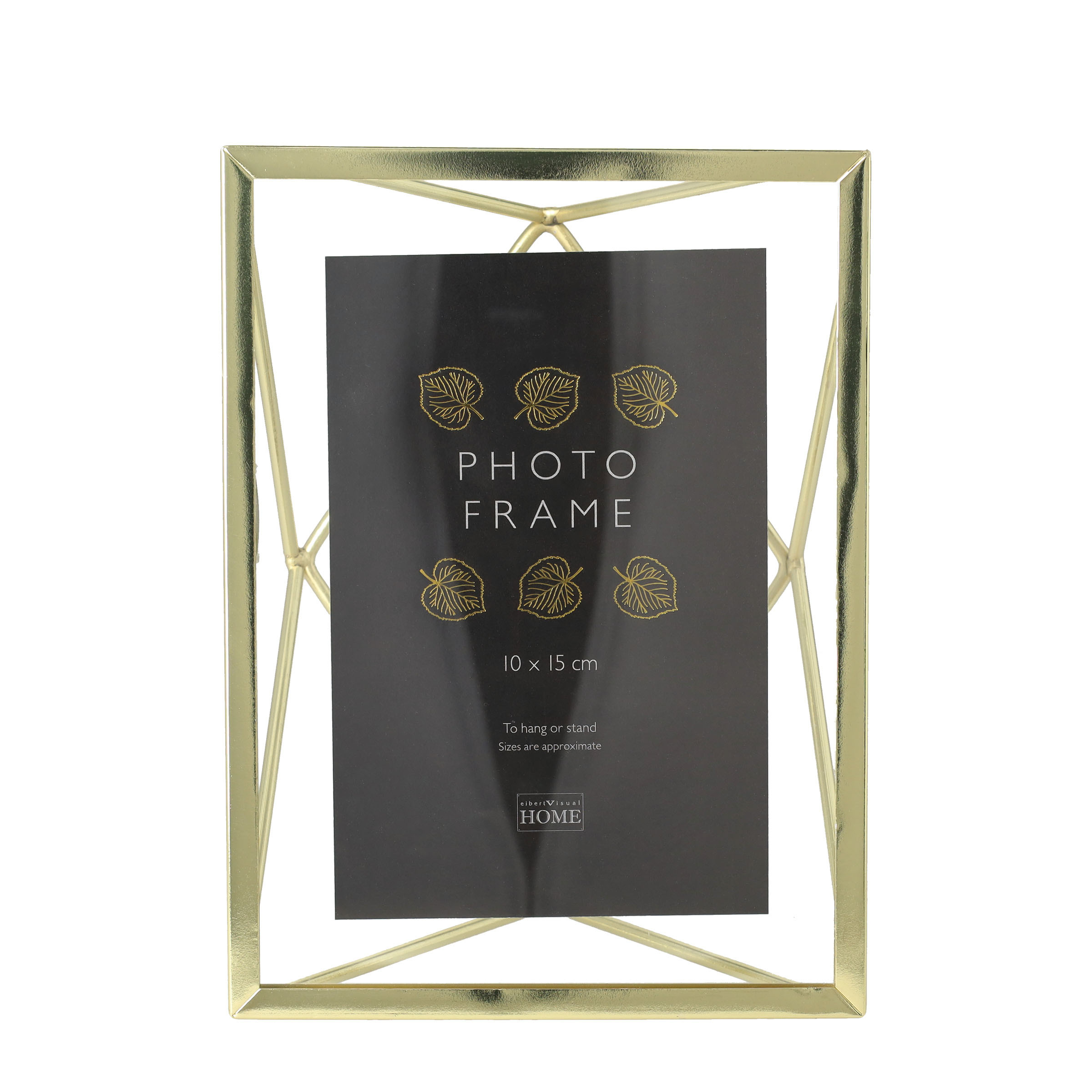 (10x15cm) Geometric 3D Metall Bilderrahmen Home Deko Fotorahmen (8.1886) - Gold
