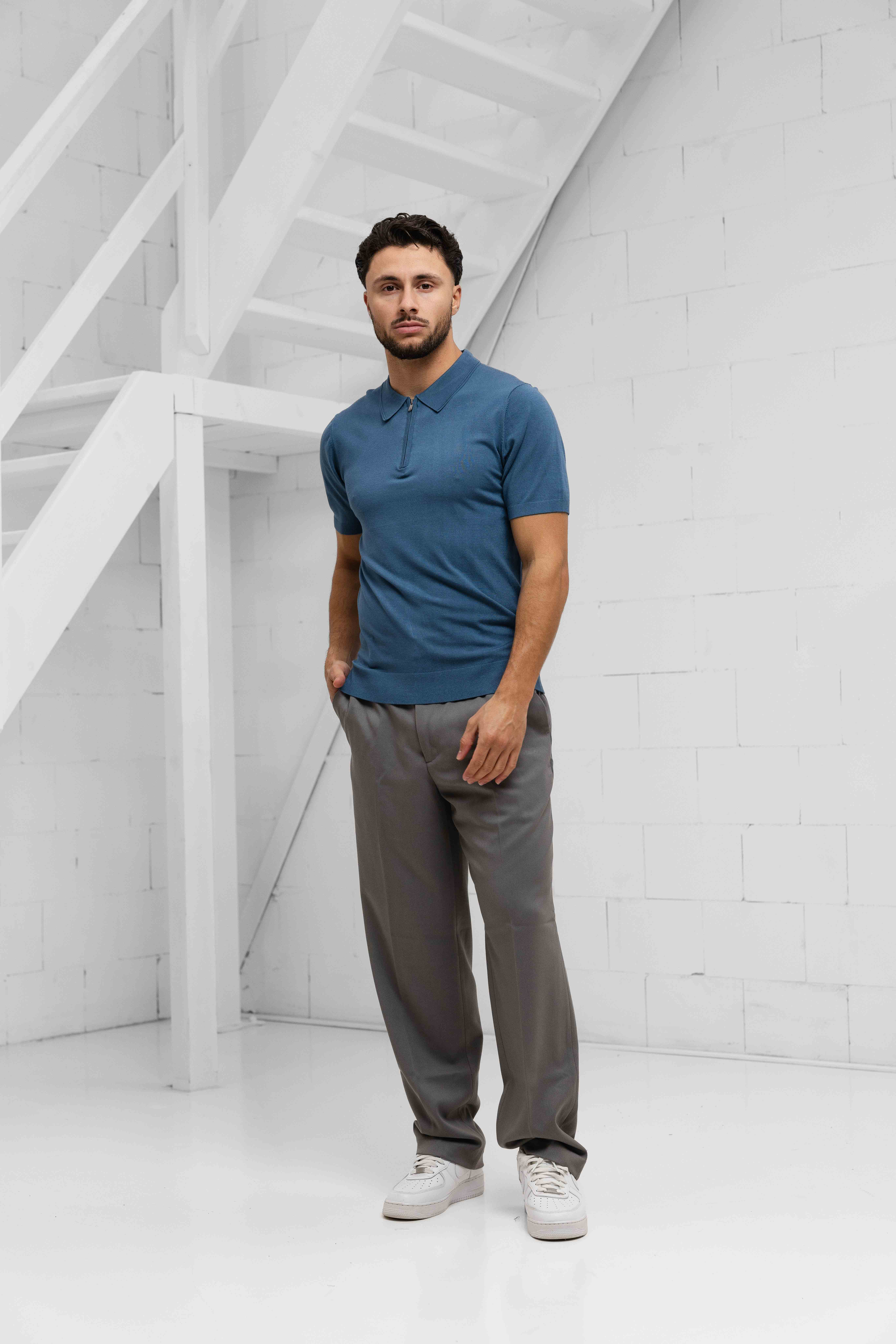 Pure Path Halfzip Polo Heren Blauw