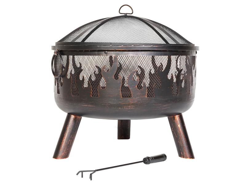 La Hacienda Feuerschale Wildfire, Ø 61 cm Robuste Feuerstelle mit attraktiven Flammendesign und Bronzefärbung