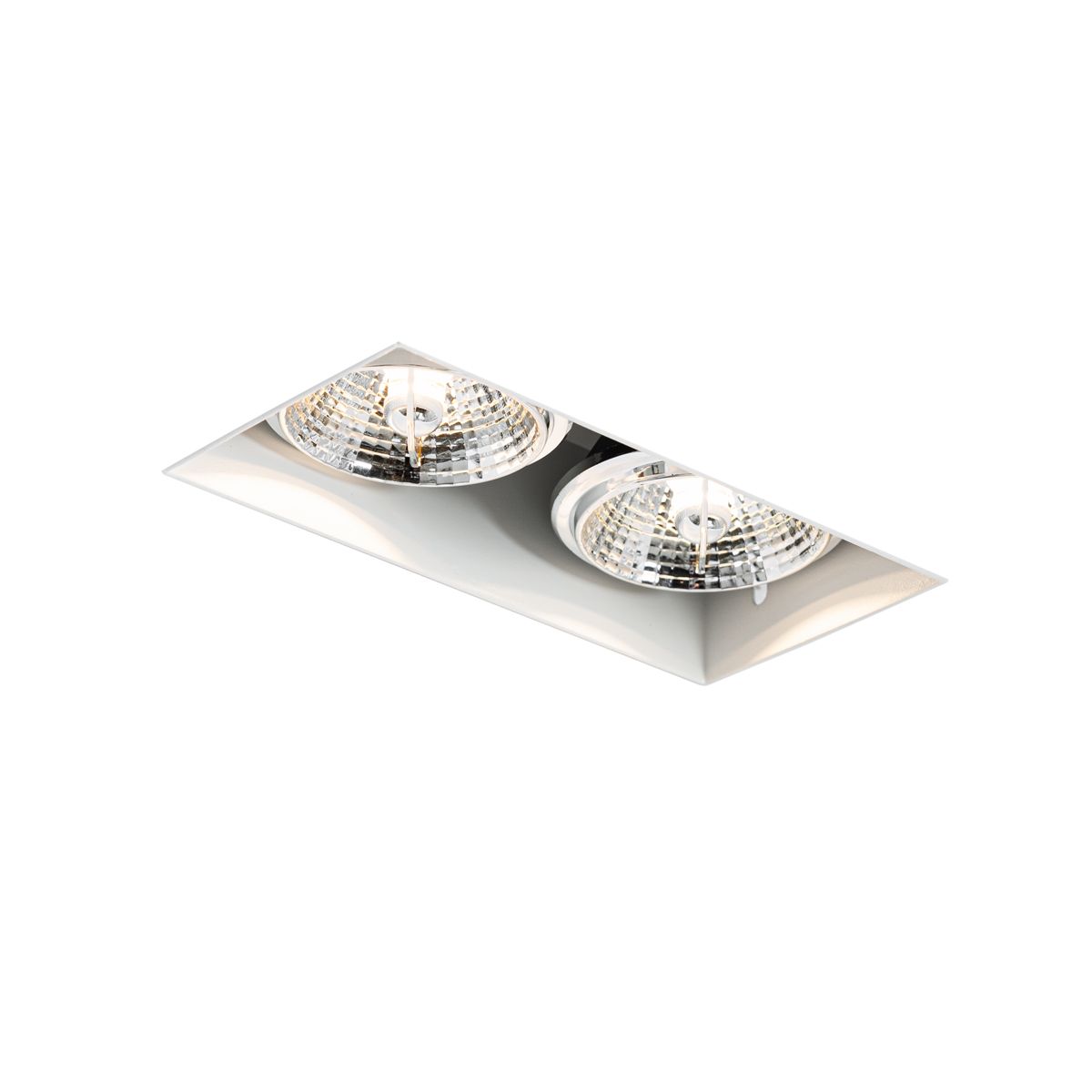 Set van 6 inbouwspots wit GU10 70mm 2-lichts trimless - Oneon