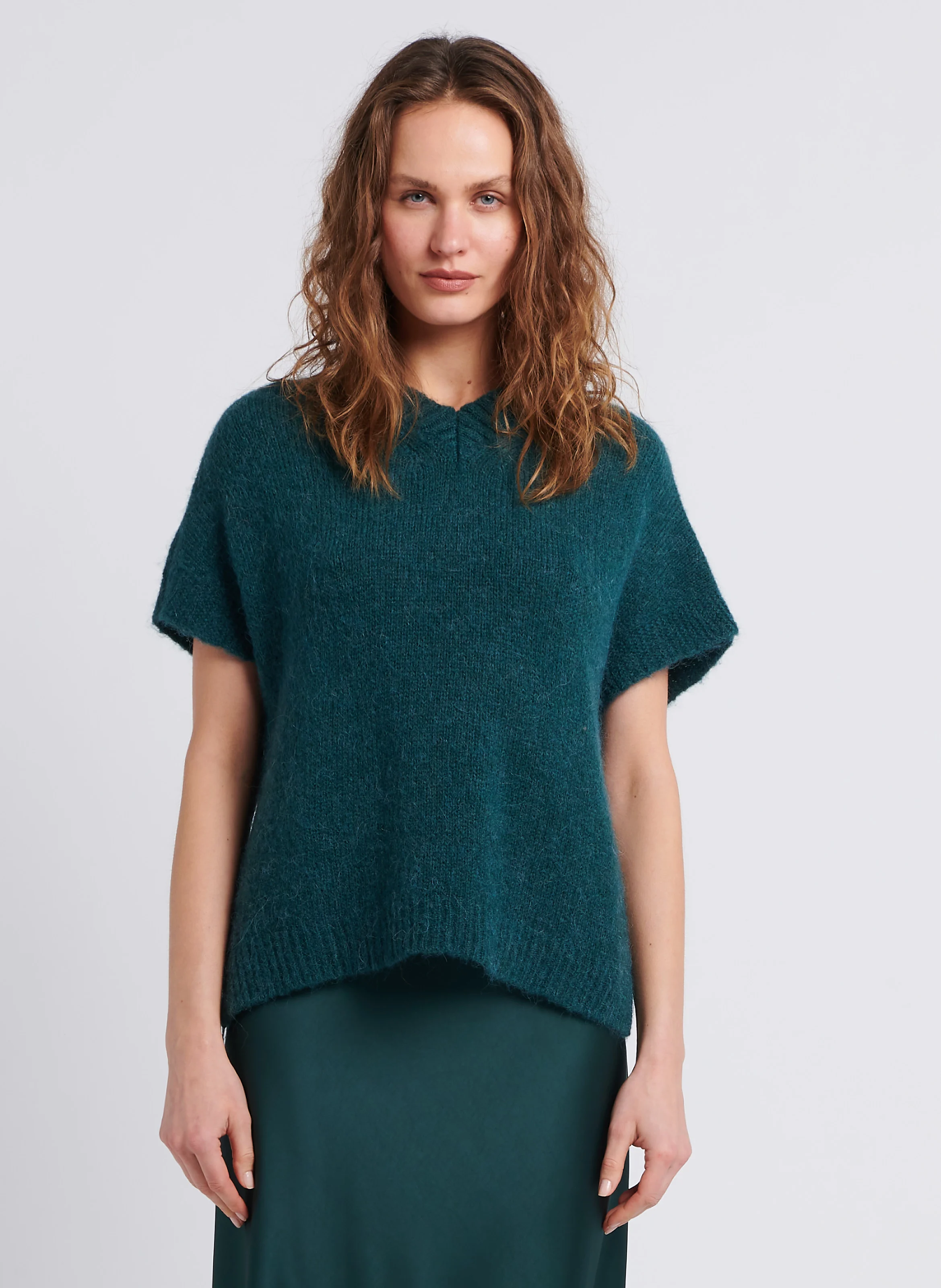 Pull ample à col V| Vert