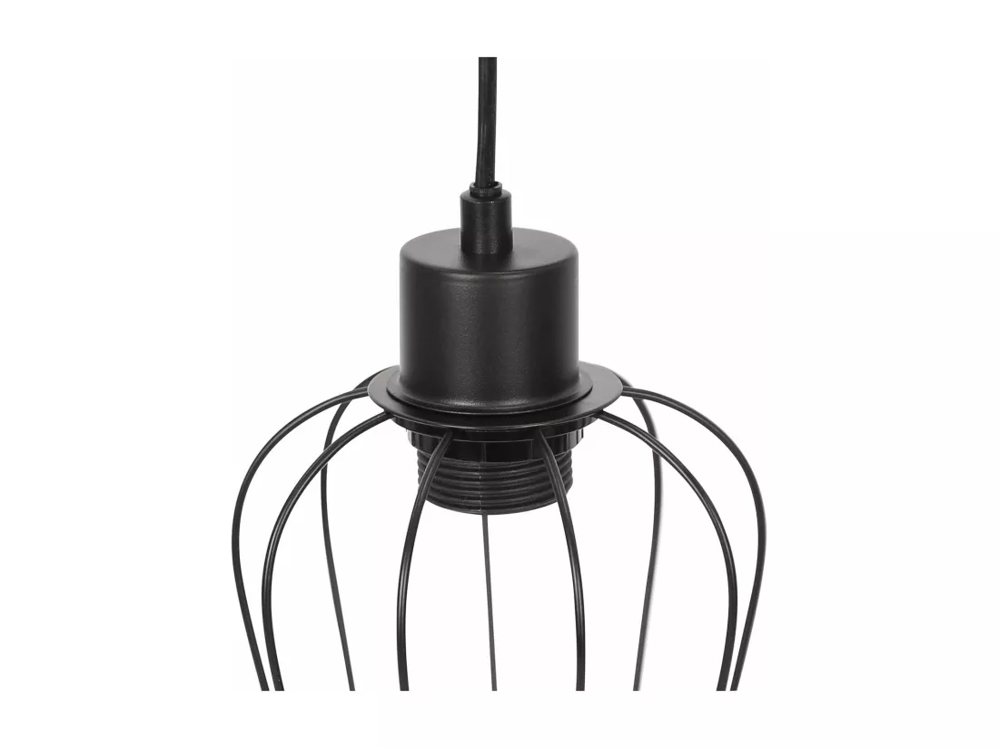 NETTLIFE Suspension rétro lampe à suspension vintage en bois industriel noir E27