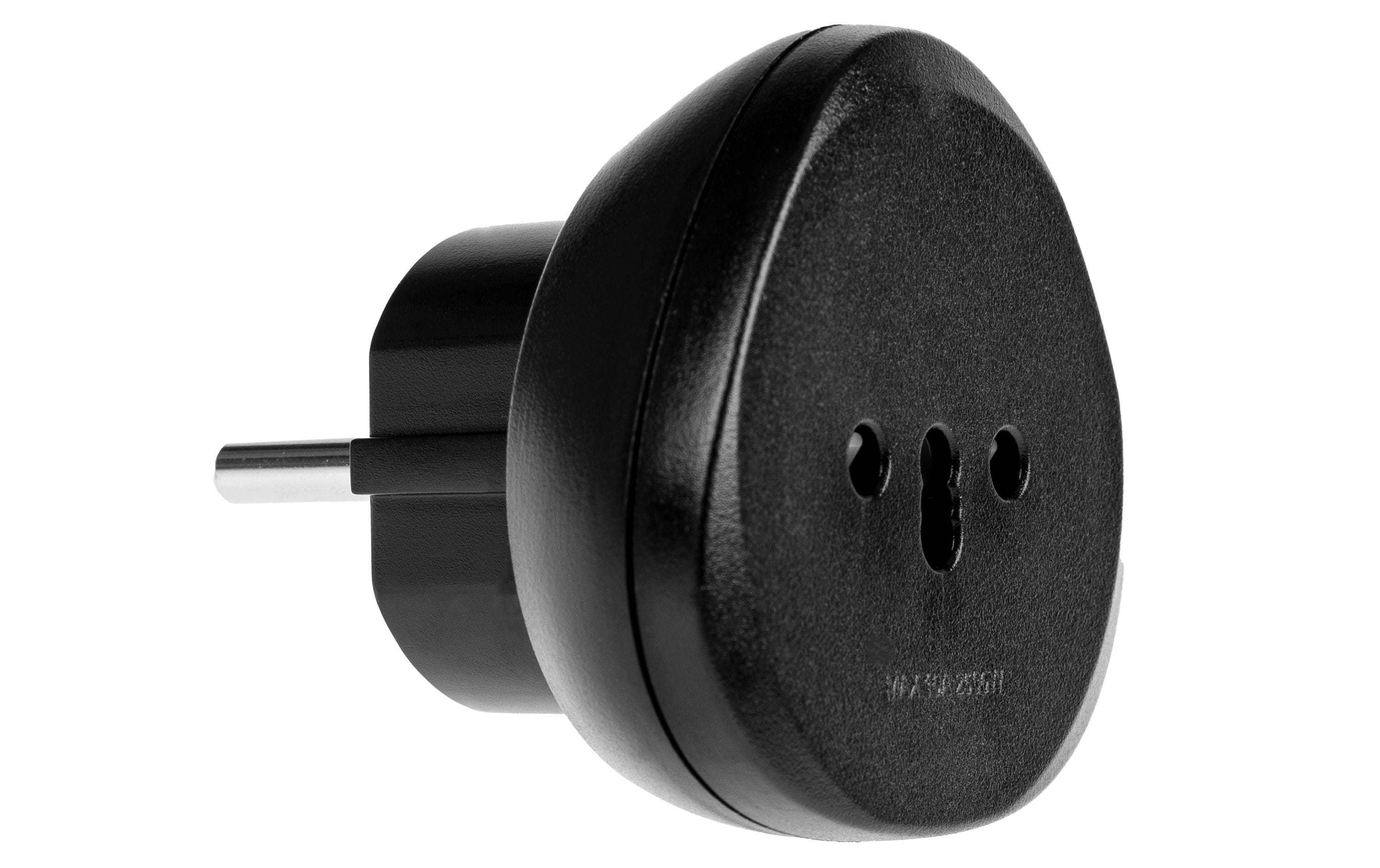 Reiseadapter CH – SchukoAdapter zum verwenden von Schweizer Geräten an EU-Steckdosen