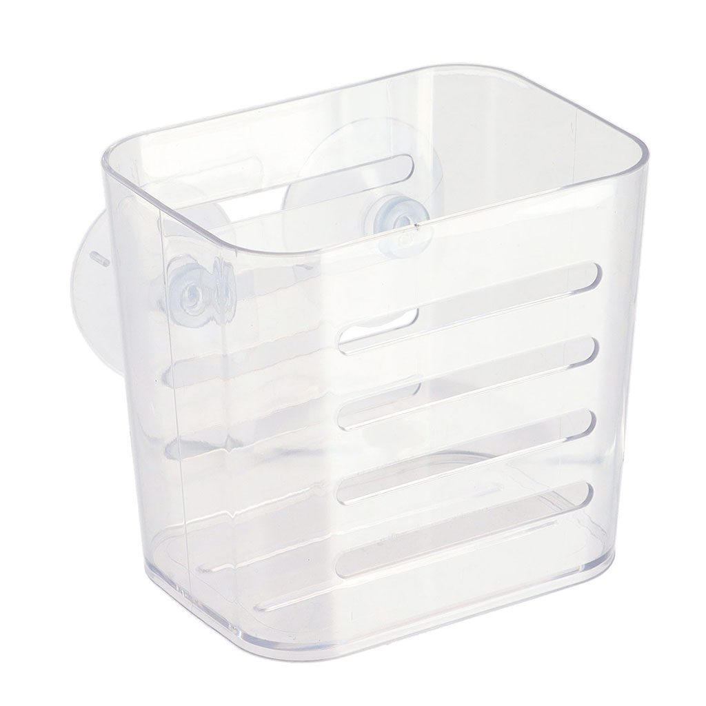Panier de douche à ventouses transparent 10x8x10.8cm